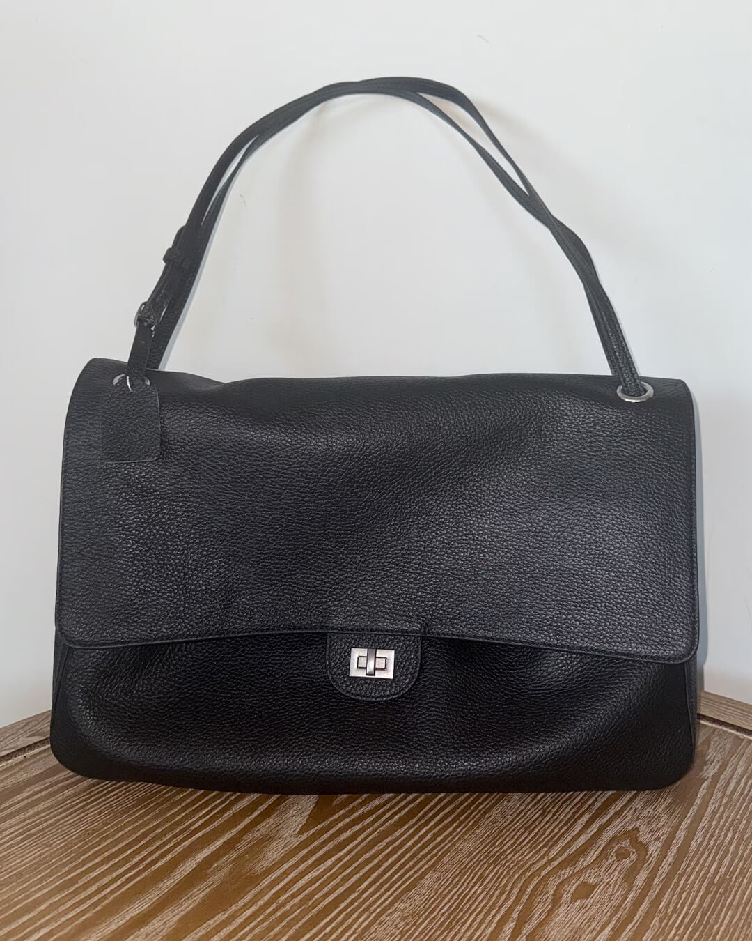 Leather Flap Maxi Shoulder Bag