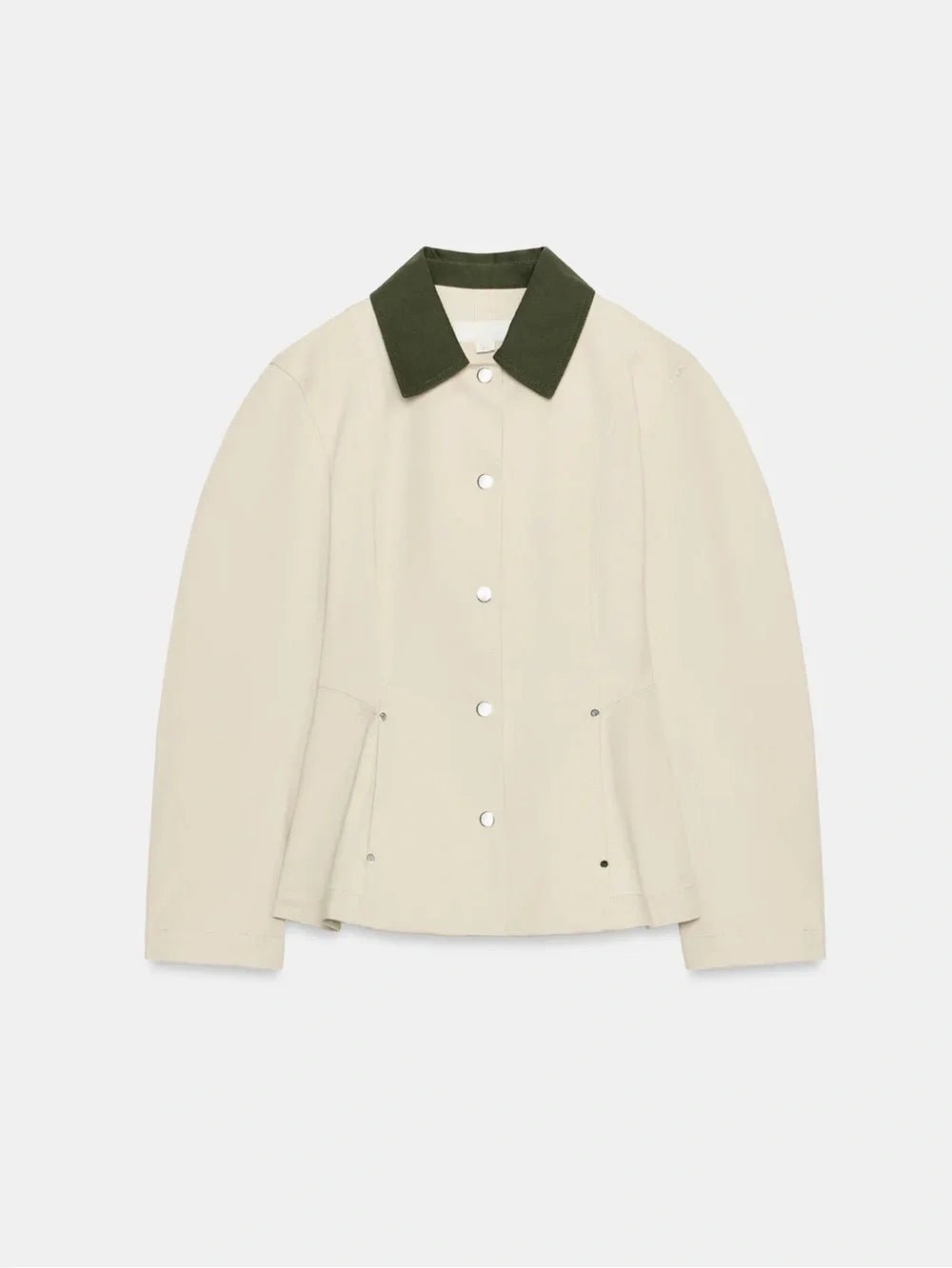 Jacke mit kontrastierendem Kragen und Peplum