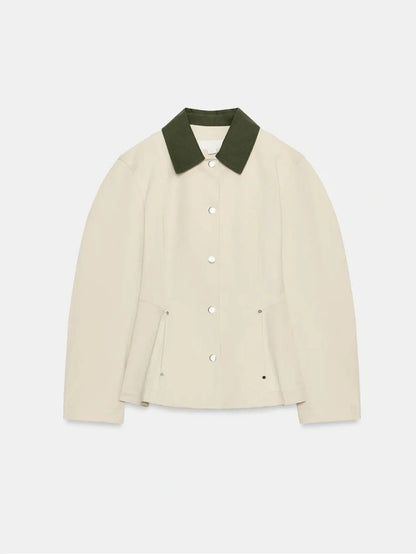 Jacke mit kontrastierendem Kragen und Peplum