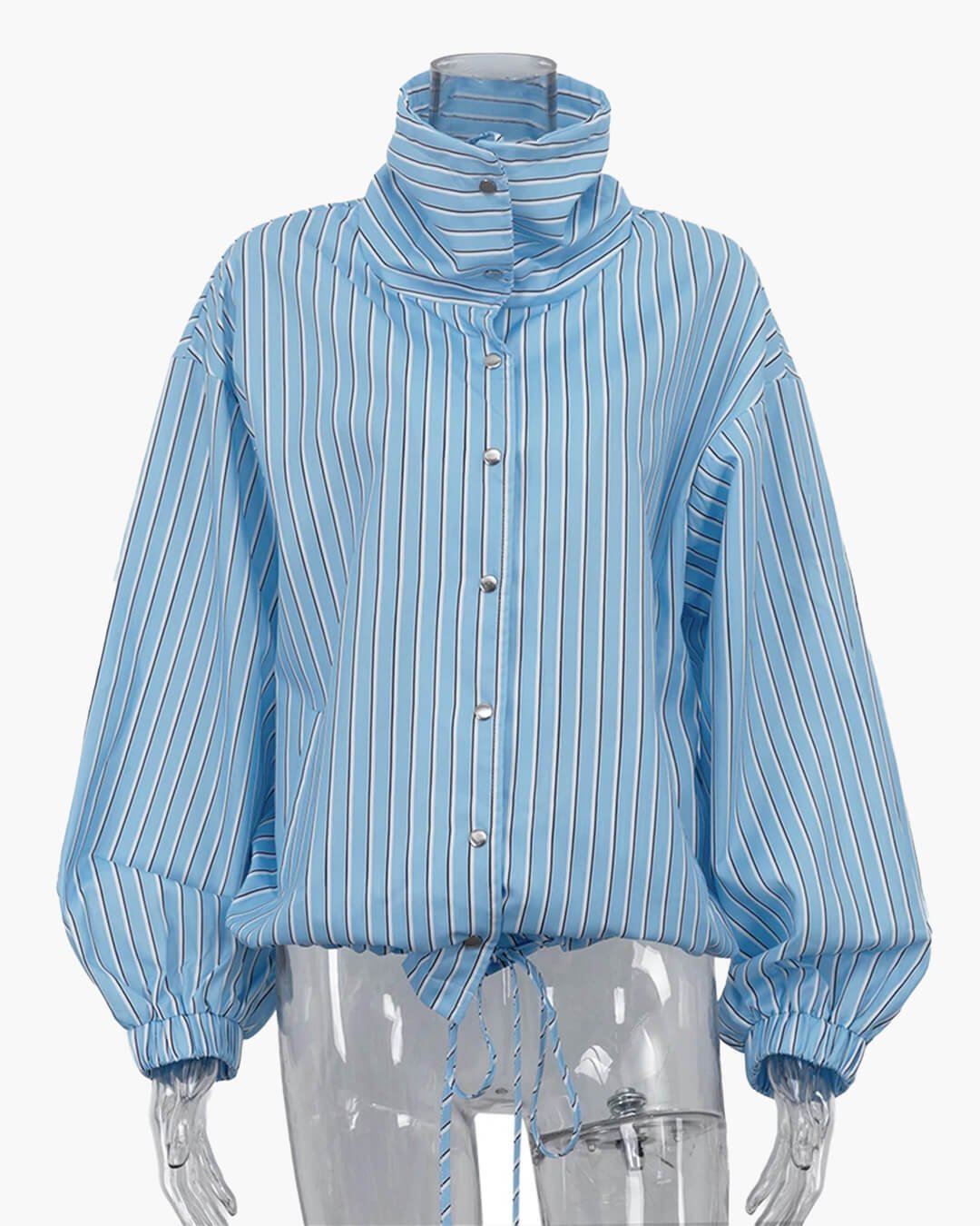 Long Sleeve Stripe High Neck Shirt