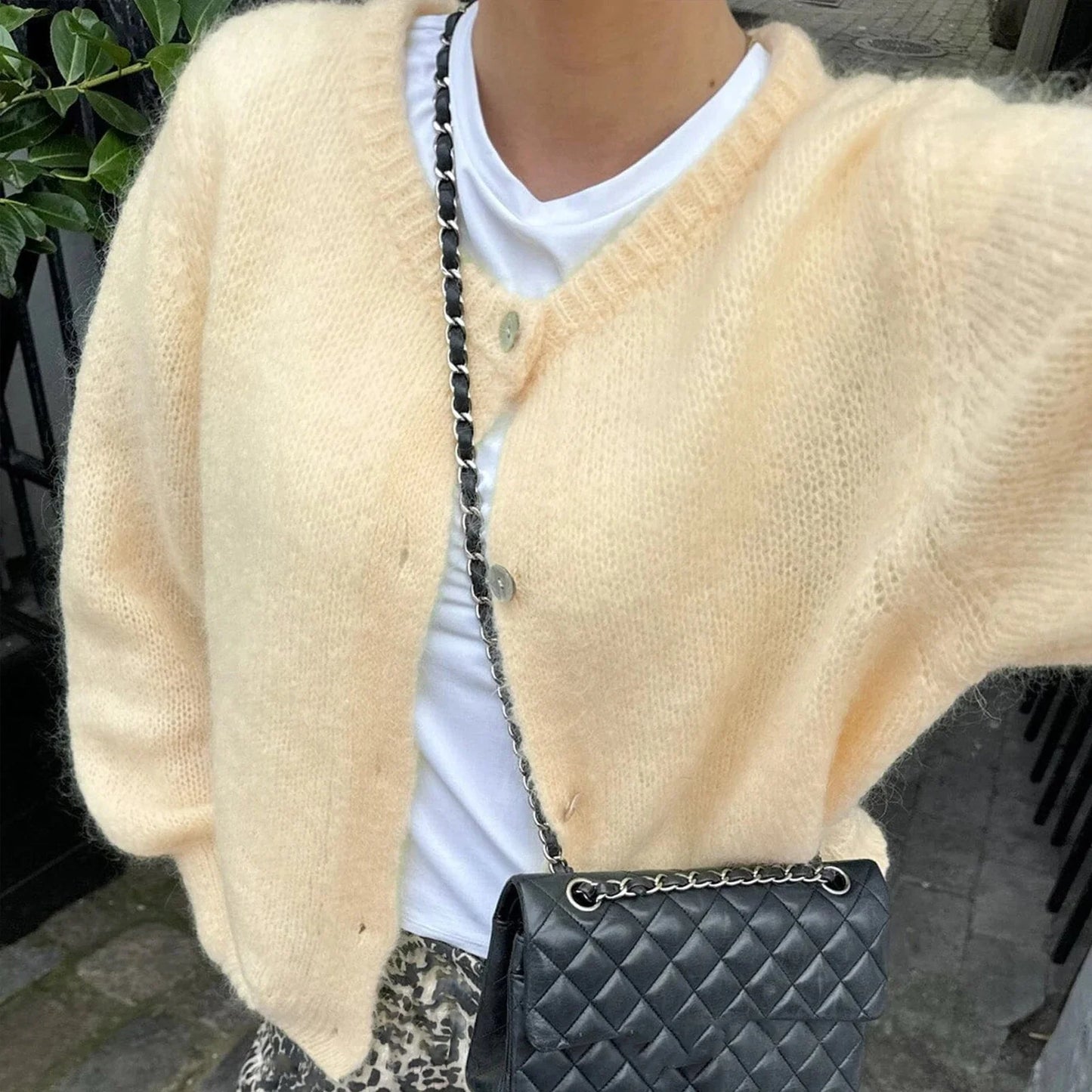 Oversized Fuzzy Knit Cardigan
