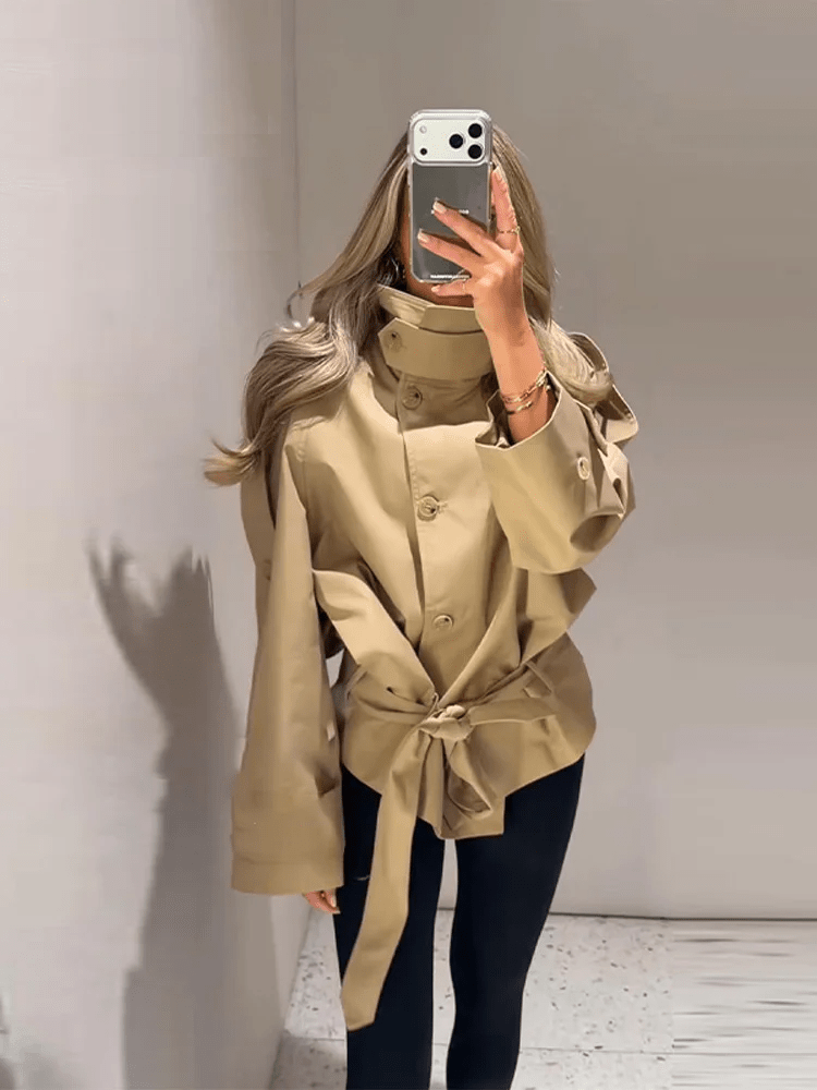 High Neck Utility Trench Jacket