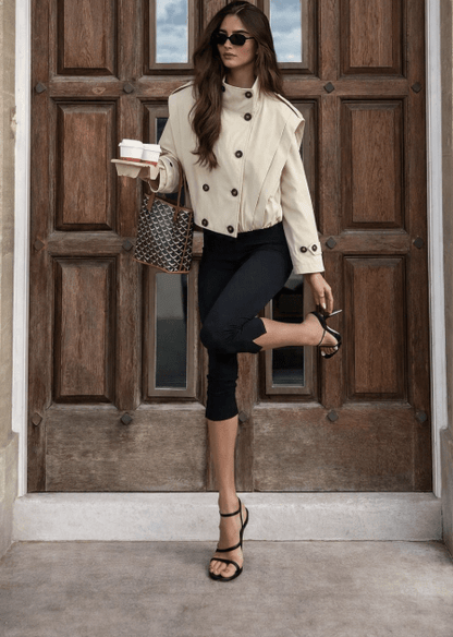 Sandra Faltiger Trenchcoat mit hohem Kragen