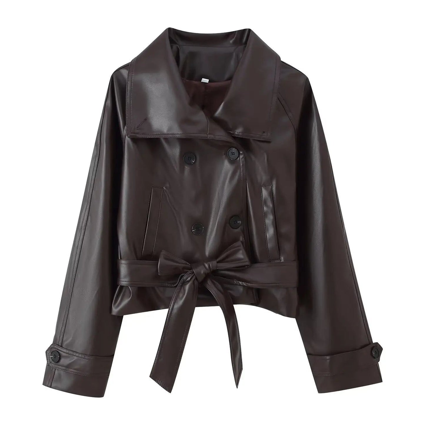 Sandra Faux Leather Lace-Up Trench