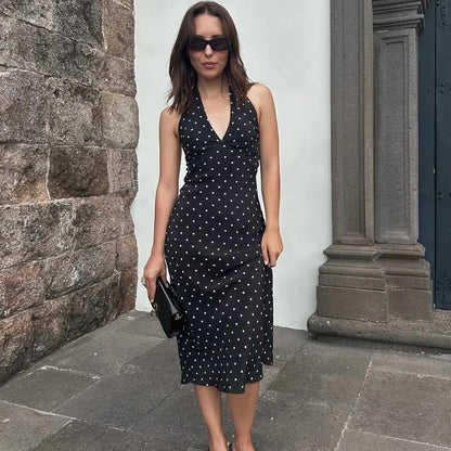 Keira Maxikleid mit Polka-Dots und Neckholder