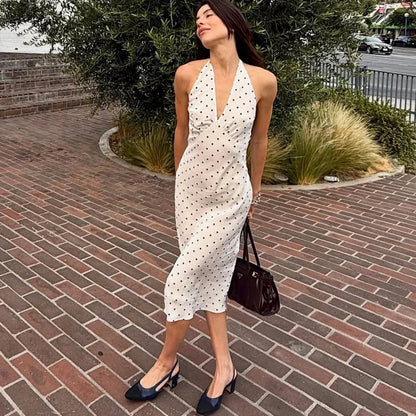 Keira Maxikleid mit Polka-Dots und Neckholder
