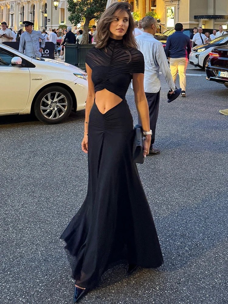 Ruched Cutout Bodycon Maxi Dress