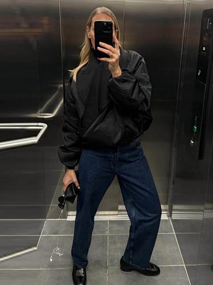 Oversized Gepolsterte Bomberjacke