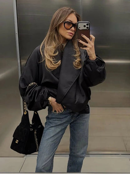 Oversized Gepolsterte Bomberjacke
