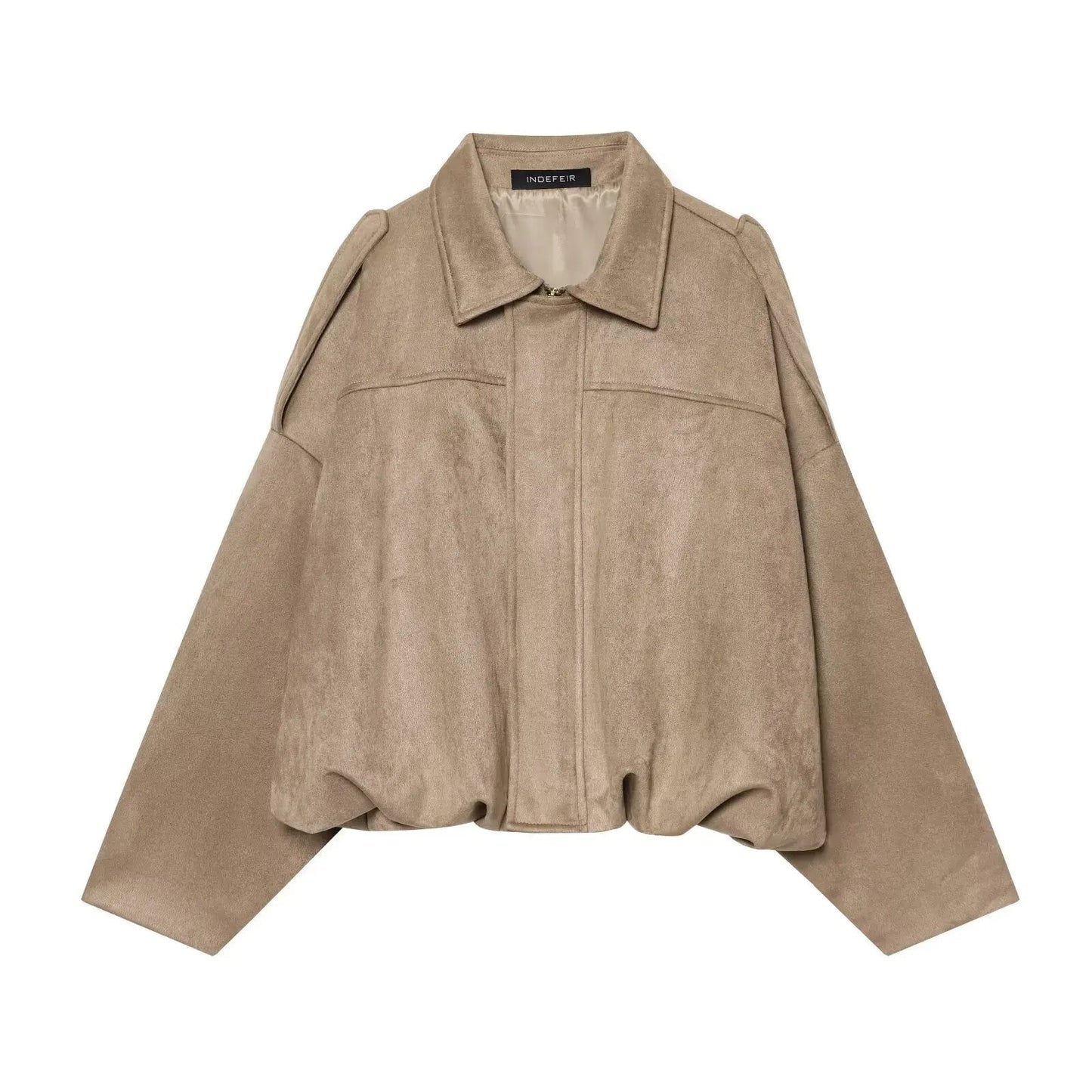 Jessica Wildleder Oversized Reißverschluss-Jacke