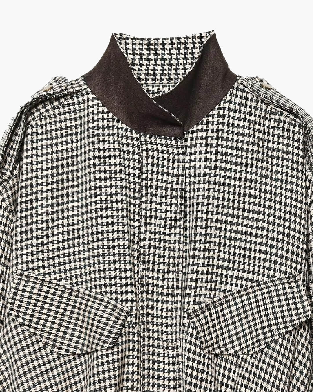 Stylische Stehkragen Karo-Bomberjacke