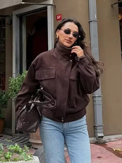 Vintage-Übergröße Bomberjacke