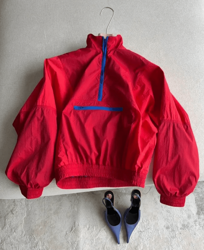 Kate Colorblock Halb-Zip Windbreaker-Jacke