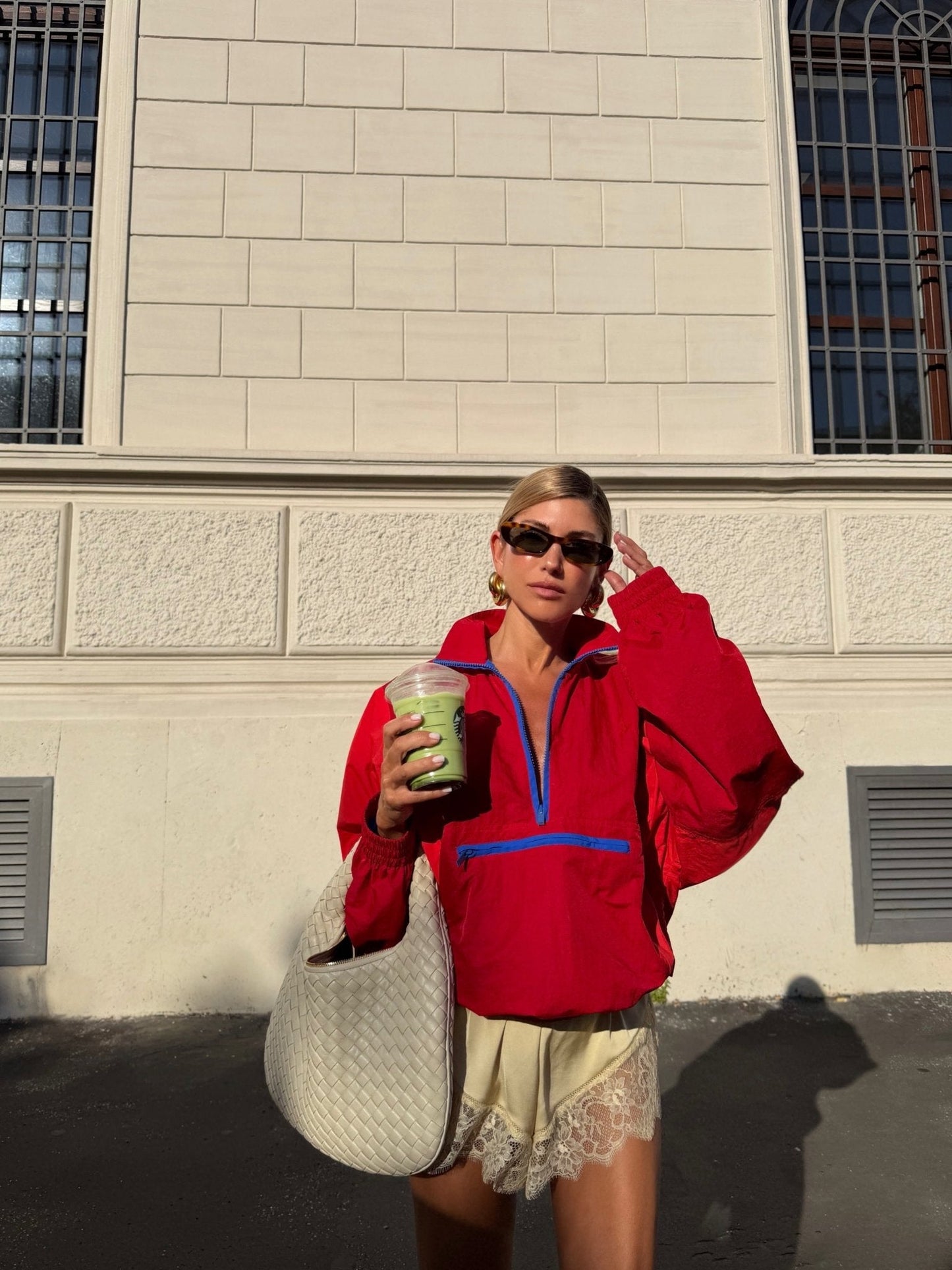 Kate Colorblock Halb-Zip Windbreaker-Jacke