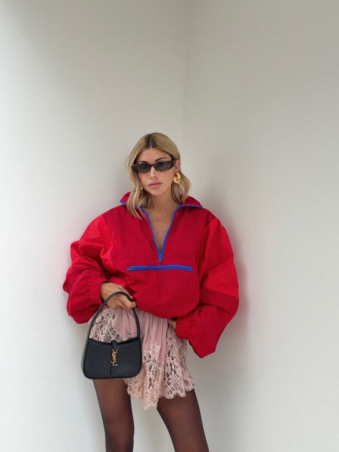 Kate Colorblock Halb-Zip Windbreaker-Jacke