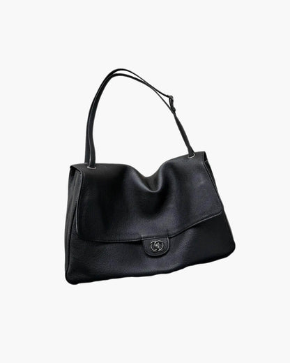 Elegant Buckle Flap Leather Shoulder Bag