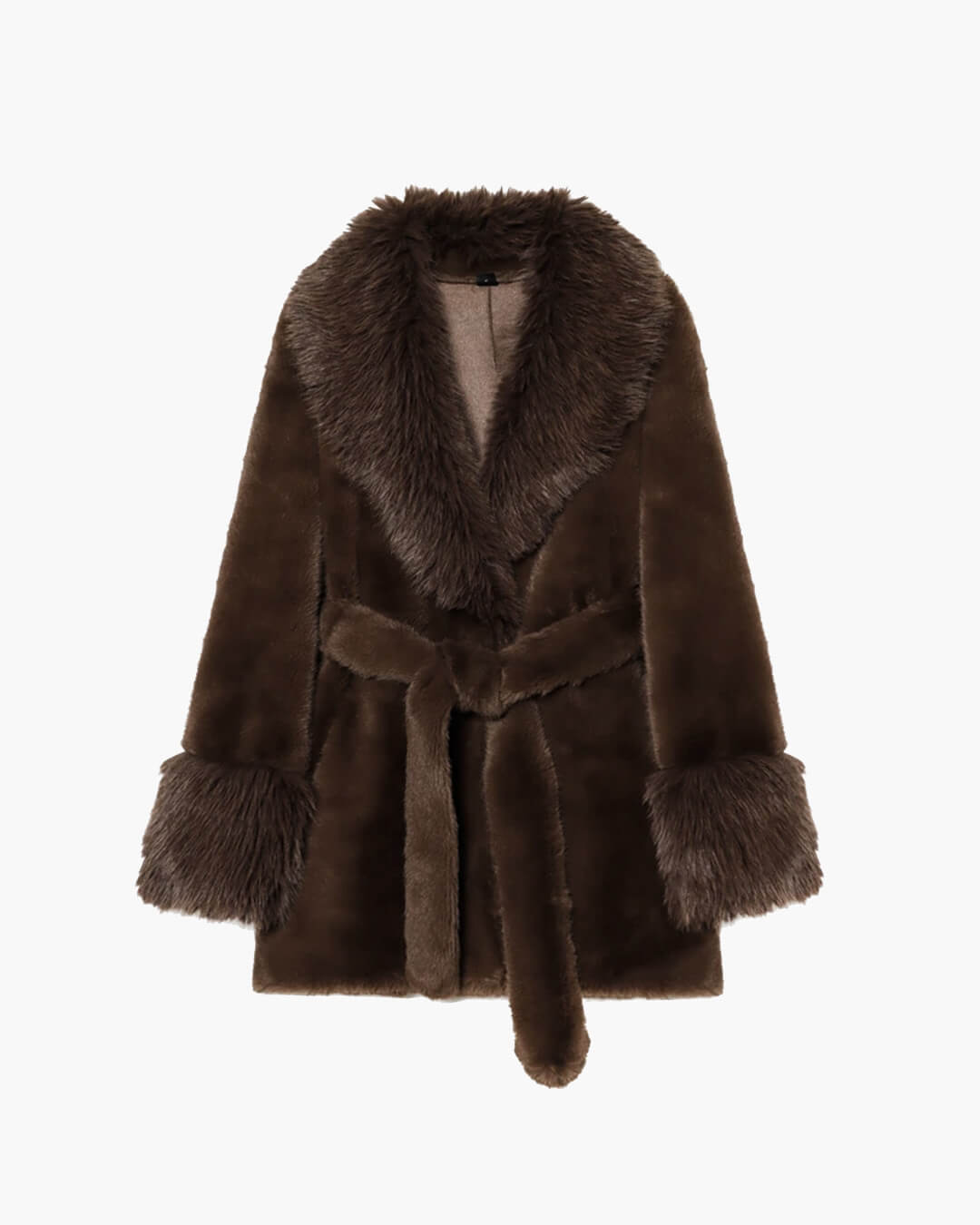 Stylisher Oversized Taillierter Faux Fur Coat