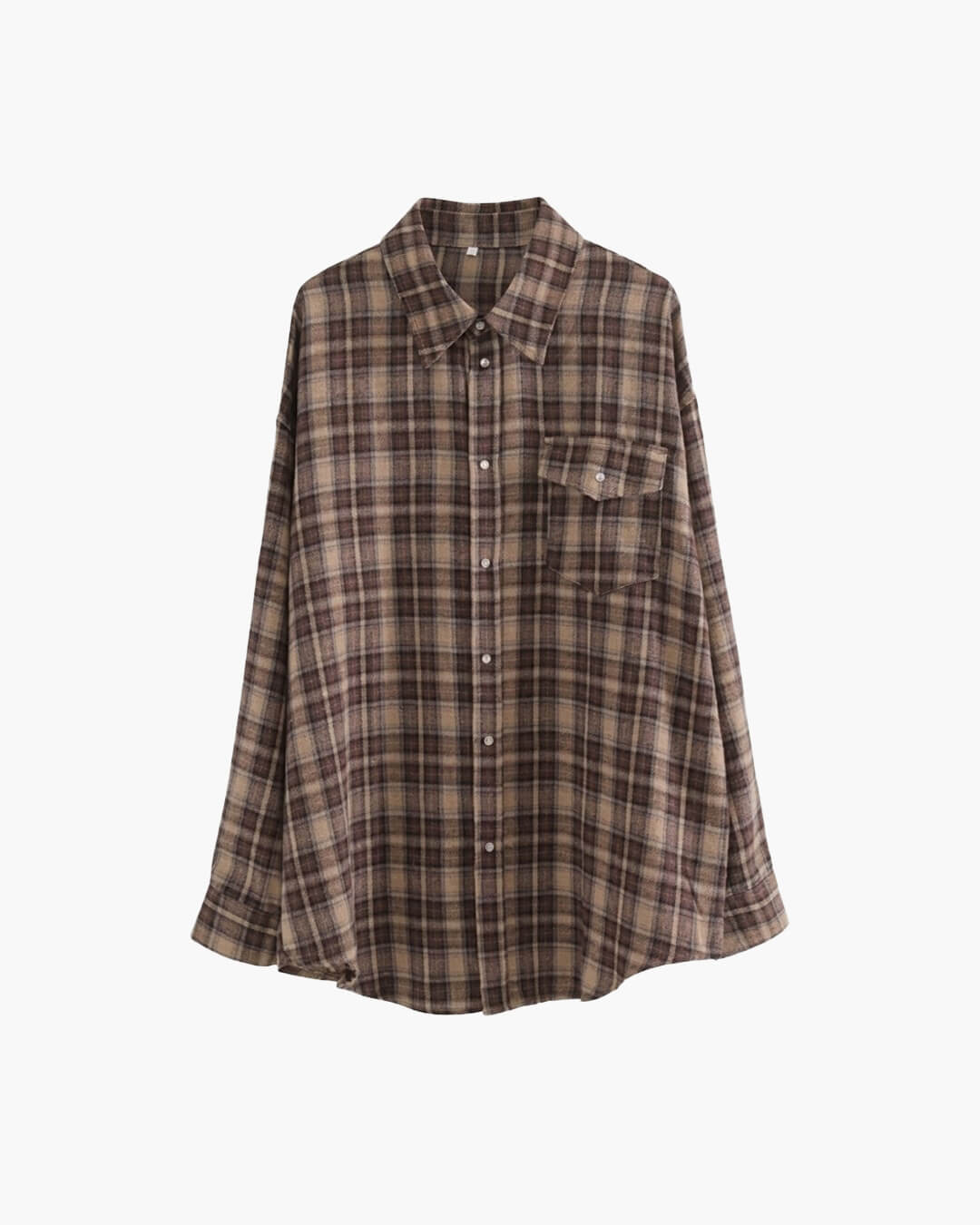 Long Sleeve Oversized Plaid Shirt