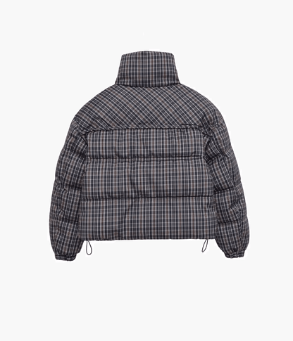 Classic Plaid High Neck Puffer Jacket