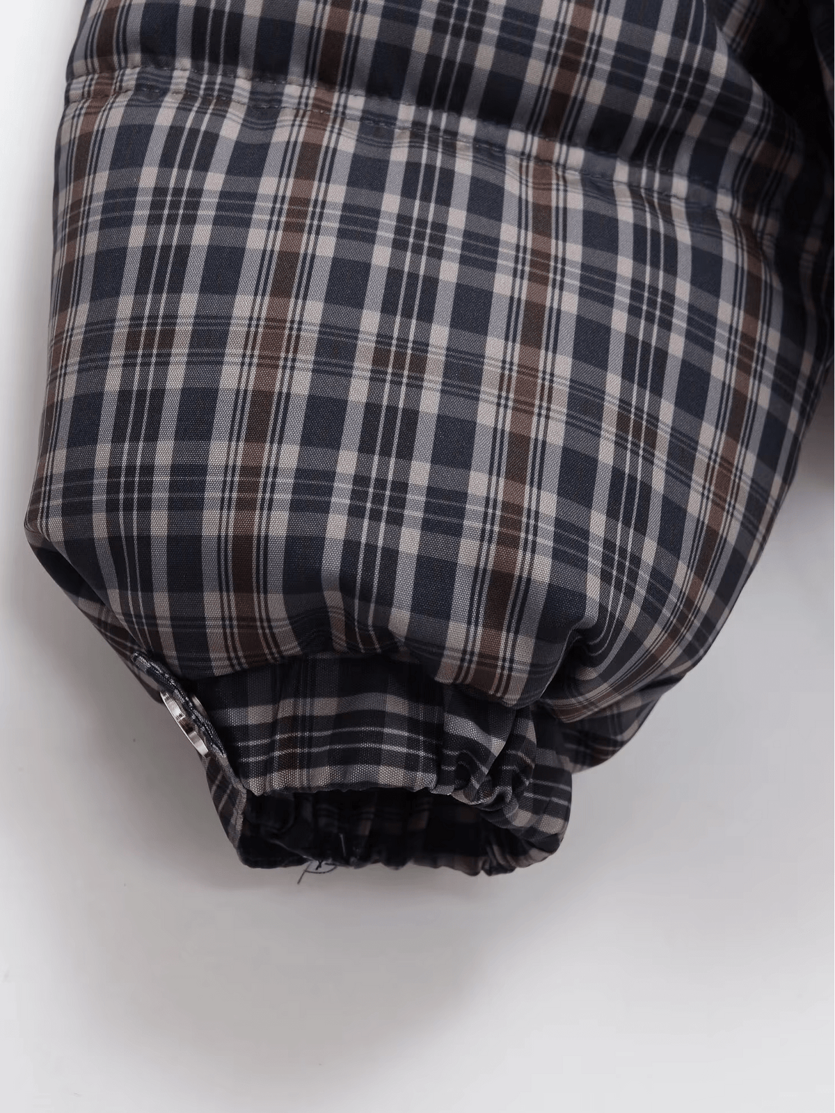 Classic Plaid High Neck Puffer Jacket