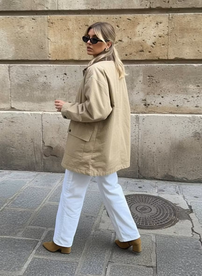 Vintage Long Utility Canvas Jacket