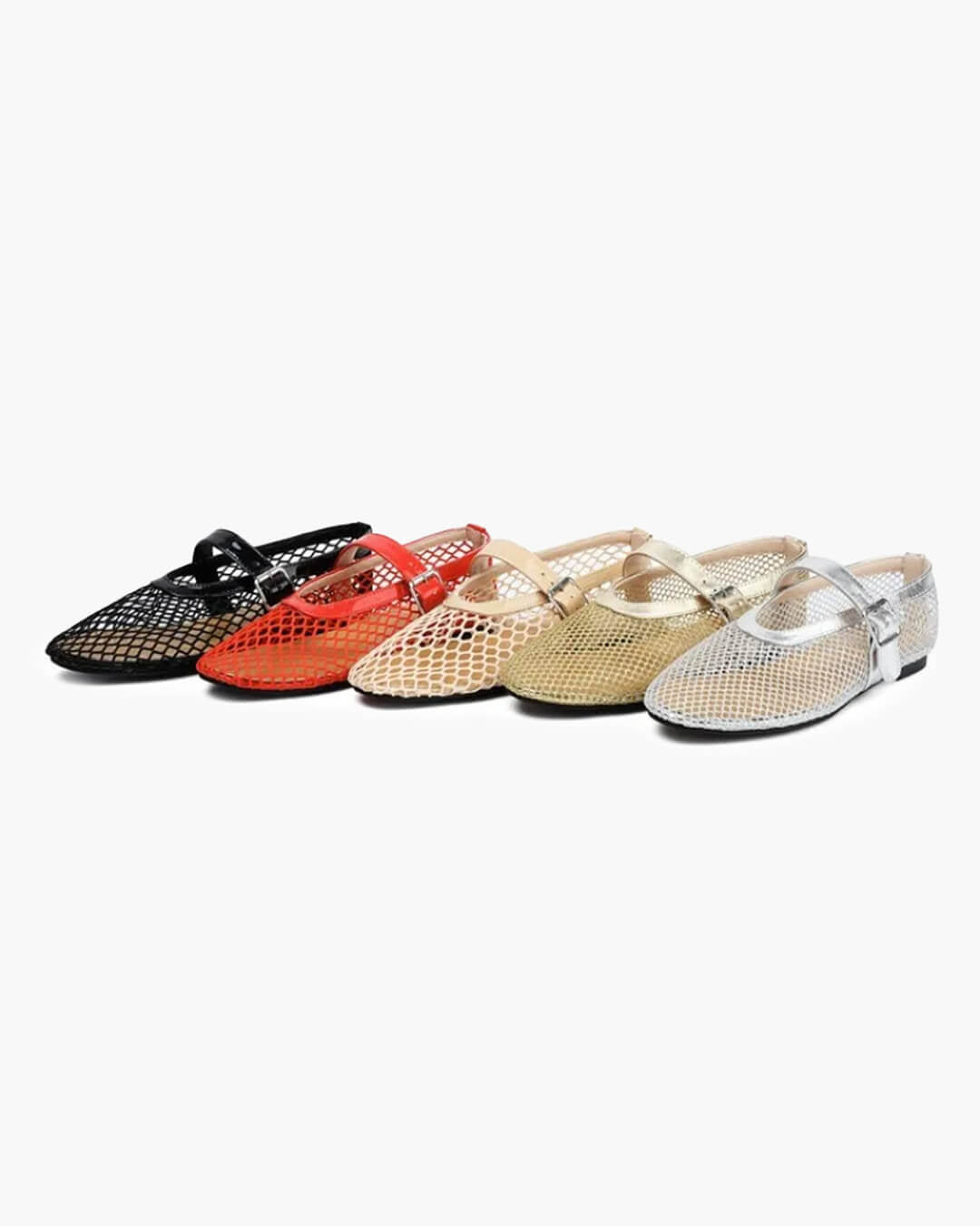Luella Buckled Mesh Ballet Flats