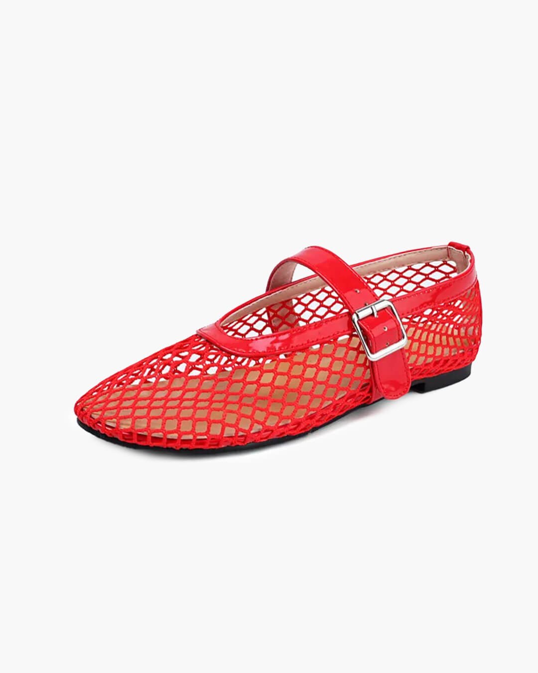 Luella Buckled Mesh Ballet Flats