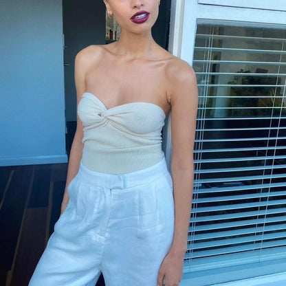 Gekürztes schulterfreies Off-Shoulder Top