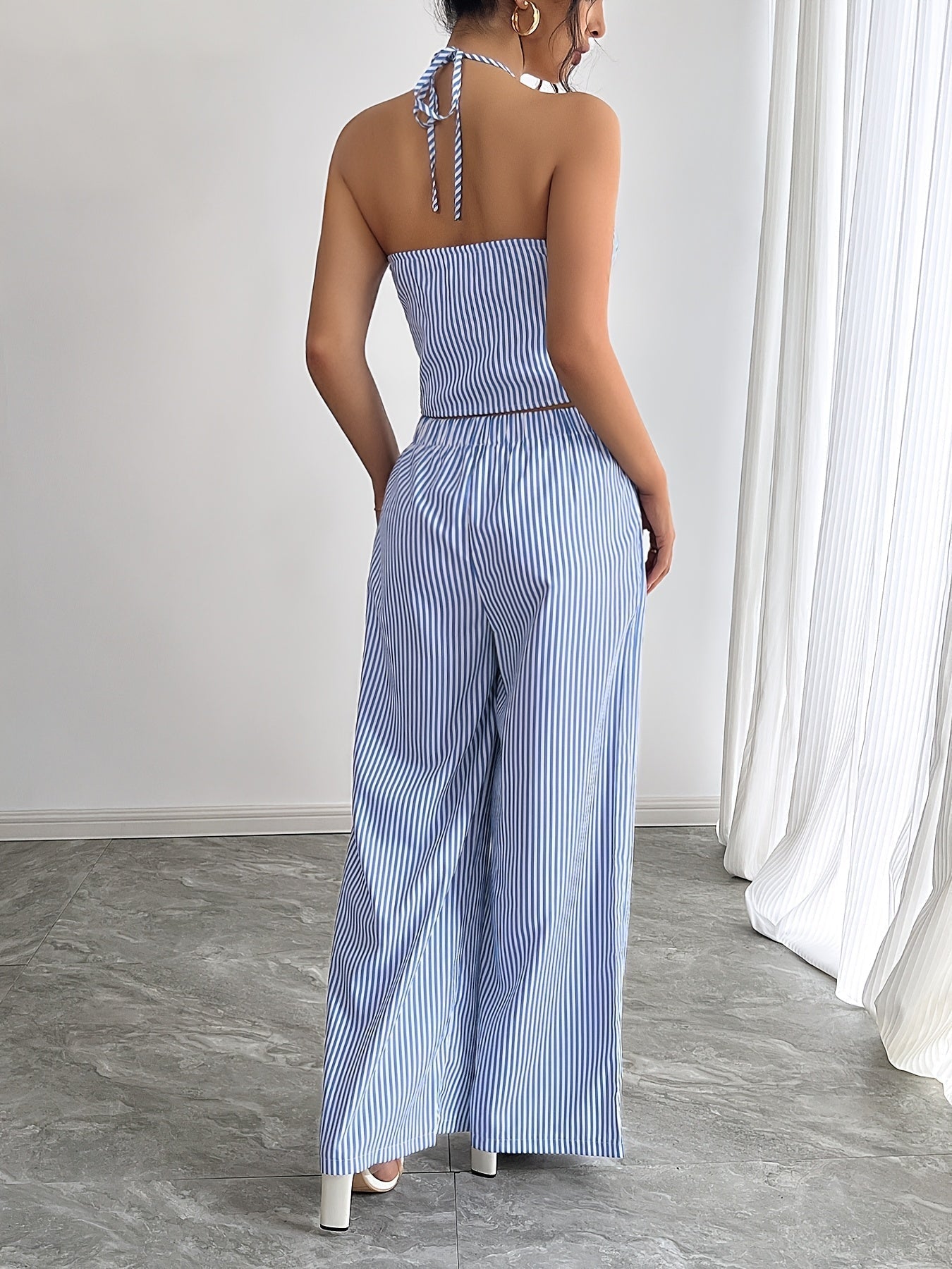 Emilia Gestreiftes Neckholder Top Set