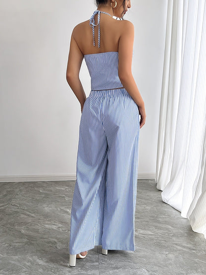 Emilia Gestreiftes Neckholder Top Set